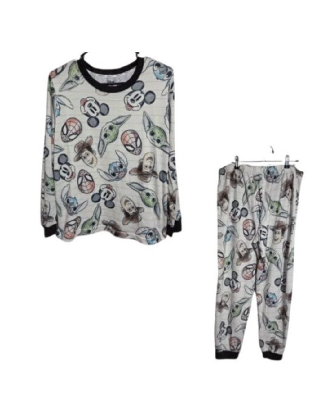 Disney 100 Characters Pajama Set XL Mickey Grogu Stitch Woody Spiderman Marvel